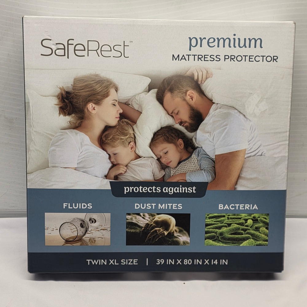 SafeRest Premium Mattress Protector Twin Waterproof Dust Mite Bacteria Guard